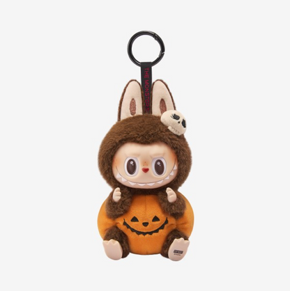 1STLABUBU Pop Mart Labubu Happy Halloween Party Series-Sitting Pumpkin Vinyl Plush Pendant