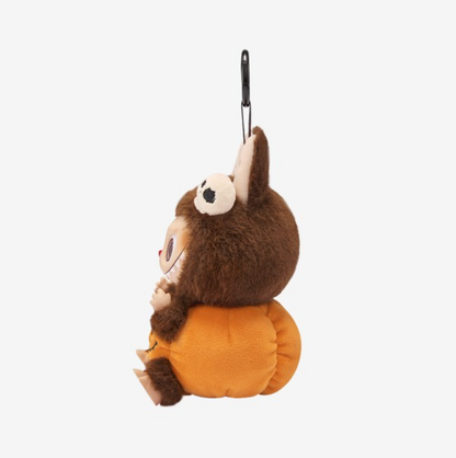 1STLABUBU Pop Mart Labubu Happy Halloween Party Series-Sitting Pumpkin Vinyl Plush Pendant