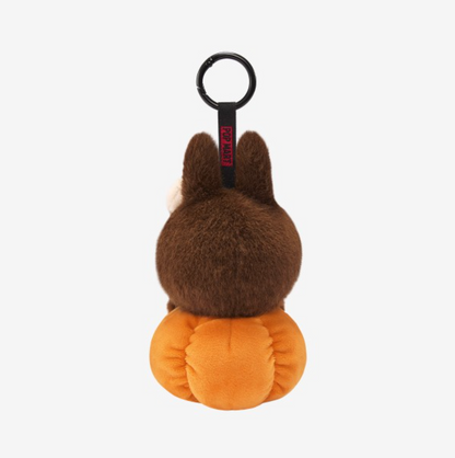 1STLABUBU Pop Mart Labubu Happy Halloween Party Series-Sitting Pumpkin Vinyl Plush Pendant